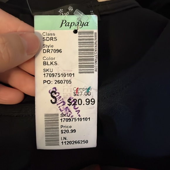 NWT Papaya Black White Tan Color-block Tank Style Bodycon Dress S - Picture 9 of 10